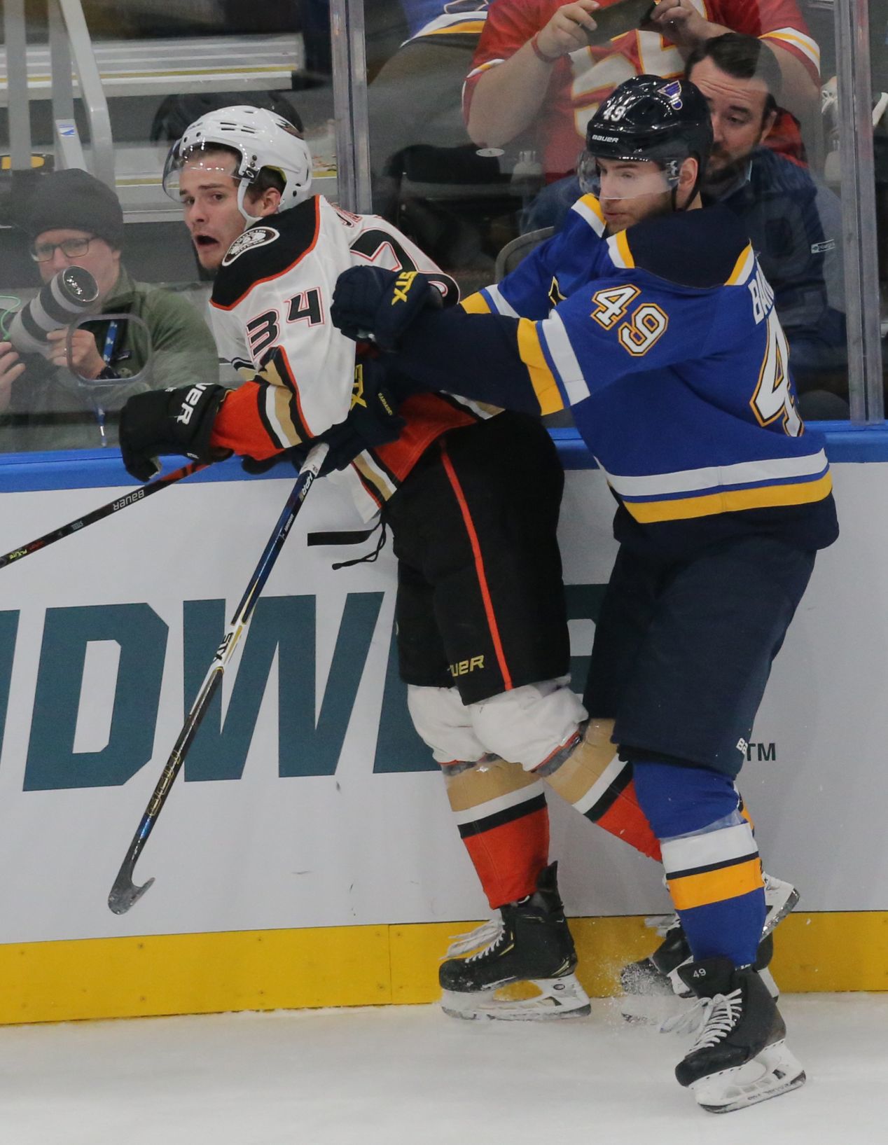 The Blues take on the Ducks at the Enterprise Center